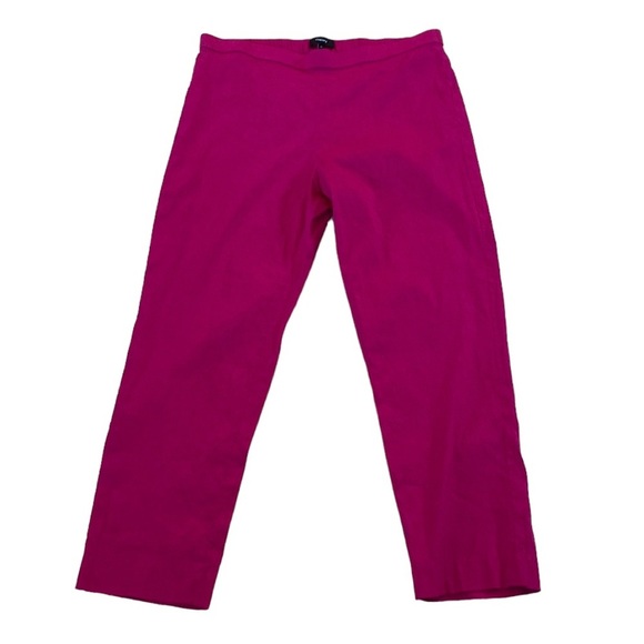 Theory Color Fuxcia Pink Sz 10 StraightLeg Basic Pull On Pant Eco Wash Dry Clean